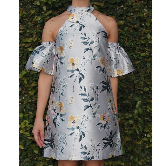 NWT Metallic Floral Dress - Picture 1 of 4